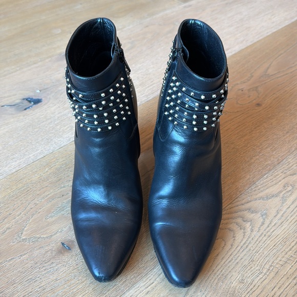 Saint Laurent Studded Ankle French Boots - Picture 2 of 6